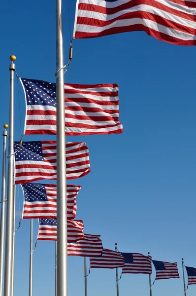 Bandiera americana sventola nel vento — Foto Stock