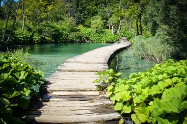 ahşap hiking trail plitvice Milli Parkı