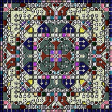 soyut sanat, mozaik desen, simetrik ve geometrik şekiller