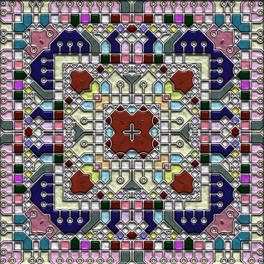 soyut sanat, mozaik desen, simetrik ve geometrik şekiller