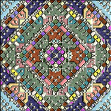 soyut sanat, mozaik desen, simetrik ve geometrik şekiller