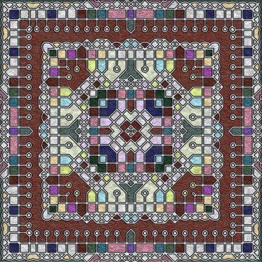 soyut sanat, mozaik desen, simetrik ve geometrik şekiller