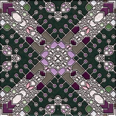 soyut sanat, mozaik desen, simetrik ve geometrik şekiller