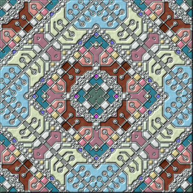 soyut sanat, mozaik desen, simetrik ve geometrik şekiller