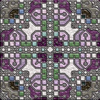 soyut sanat, mozaik desen, simetrik ve geometrik şekiller