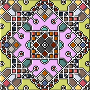 soyut sanat, mozaik desen, simetrik ve geometrik şekiller