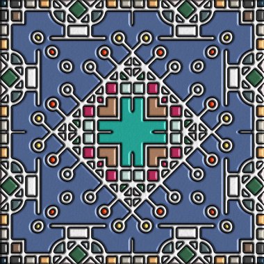 soyut sanat, mozaik desen, simetrik ve geometrik şekiller