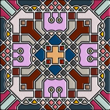 soyut sanat, mozaik desen, simetrik ve geometrik şekiller