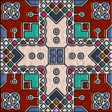 soyut sanat, mozaik desen, simetrik ve geometrik şekiller