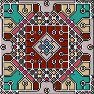 soyut sanat, mozaik desen, simetrik ve geometrik şekiller