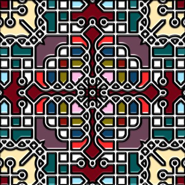 soyut sanat, mozaik desen, simetrik ve geometrik şekiller