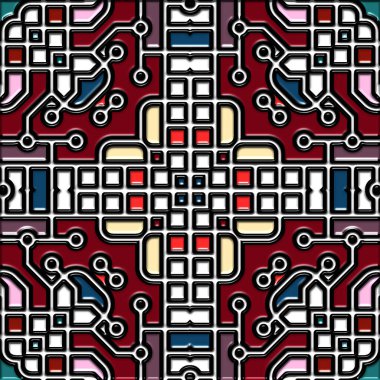 soyut sanat, mozaik desen, simetrik ve geometrik şekiller