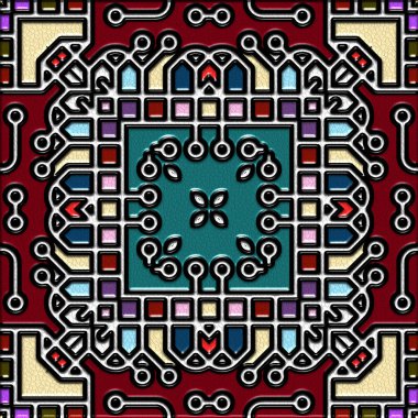 soyut sanat, mozaik desen, simetrik ve geometrik şekiller