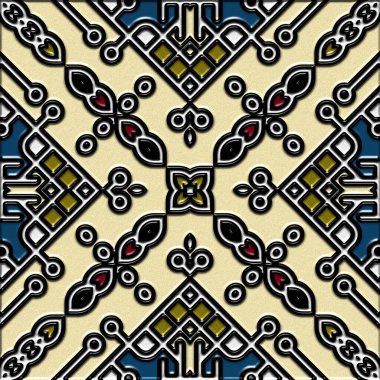 soyut sanat, mozaik desen, simetrik ve geometrik şekiller