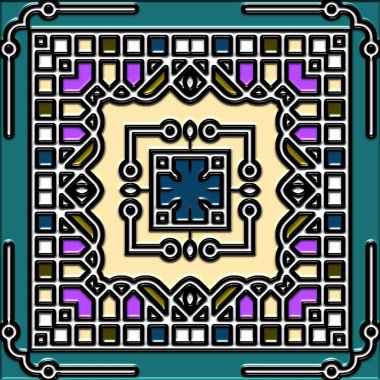 soyut sanat, mozaik desen, simetrik ve geometrik şekiller