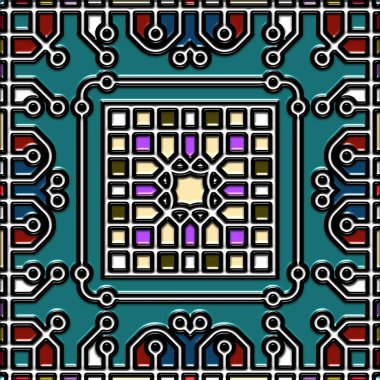 soyut sanat, mozaik desen, simetrik ve geometrik şekiller