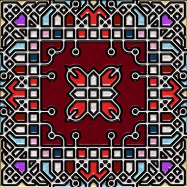 soyut sanat, mozaik desen, simetrik ve geometrik şekiller