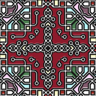 soyut sanat, mozaik desen, simetrik ve geometrik şekiller