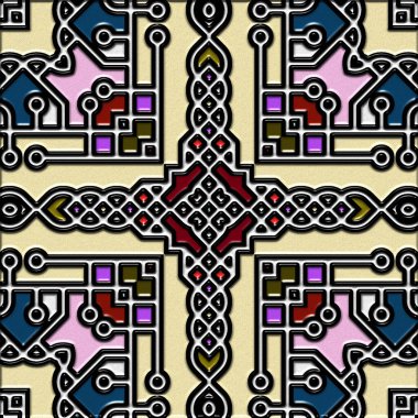 soyut sanat, mozaik desen, simetrik ve geometrik şekiller