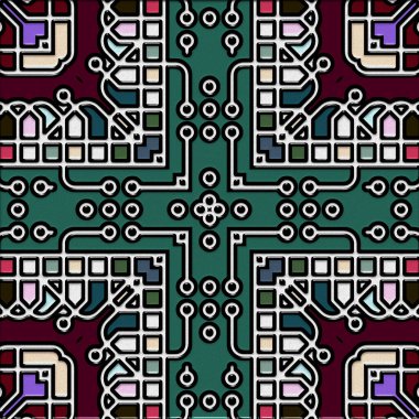 soyut sanat, mozaik desen, simetrik ve geometrik şekiller