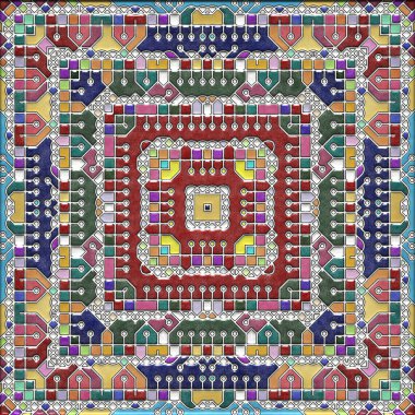 soyut sanat, mozaik desen, simetrik ve geometrik şekiller