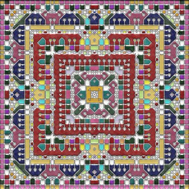 soyut sanat, mozaik desen, simetrik ve geometrik şekiller