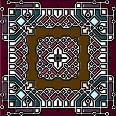 soyut sanat, mozaik desen, simetrik ve geometrik şekiller