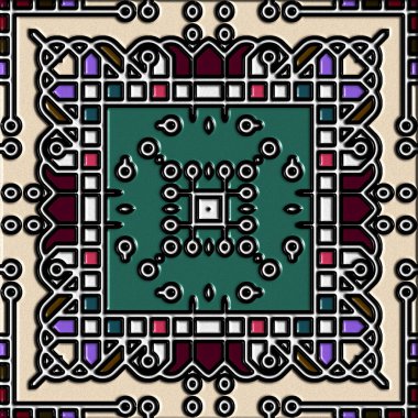 soyut sanat, mozaik desen, simetrik ve geometrik şekiller