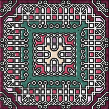 soyut sanat, mozaik desen, simetrik ve geometrik şekiller