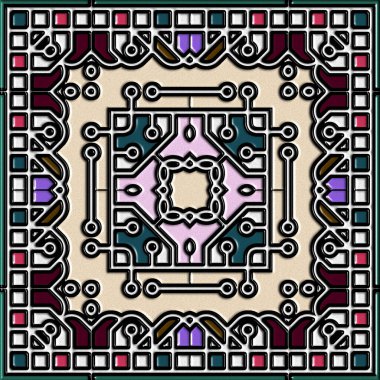 soyut sanat, mozaik desen, simetrik ve geometrik şekiller