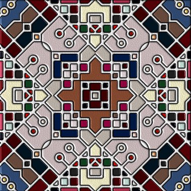 soyut sanat, mozaik desen, simetrik ve geometrik şekiller