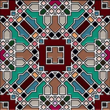 soyut sanat, mozaik desen, simetrik ve geometrik şekiller