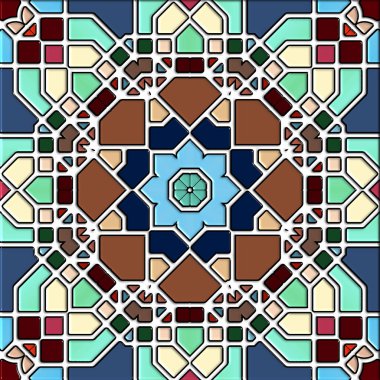 soyut sanat, mozaik desen, simetrik ve geometrik şekiller