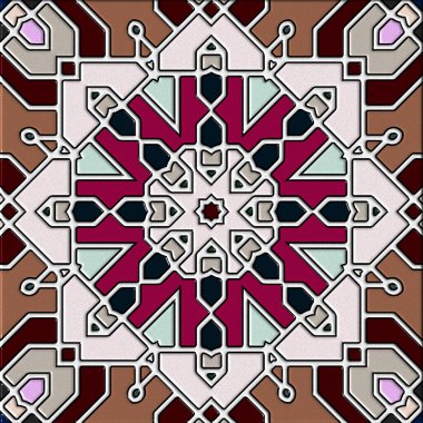 soyut sanat, mozaik desen, simetrik ve geometrik şekiller