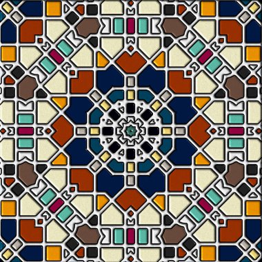 soyut sanat, mozaik desen, simetrik ve geometrik şekiller