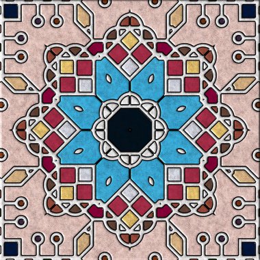 soyut sanat, mozaik desen, simetrik ve geometrik şekiller