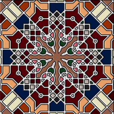 soyut sanat, mozaik desen, simetrik ve geometrik şekiller