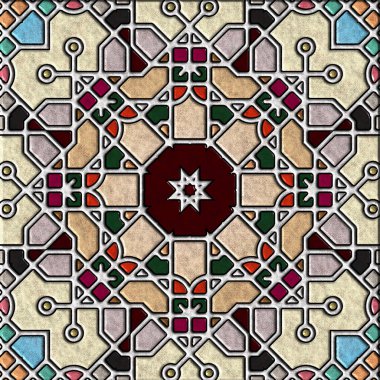 soyut sanat, mozaik desen, simetrik ve geometrik şekiller