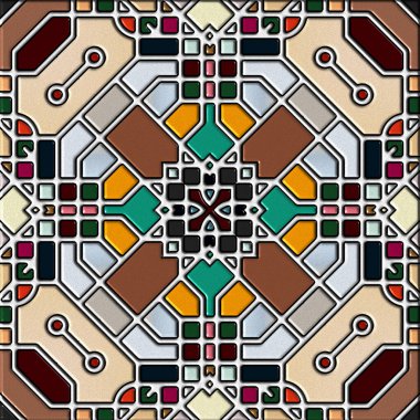 soyut sanat, mozaik desen, simetrik ve geometrik şekiller