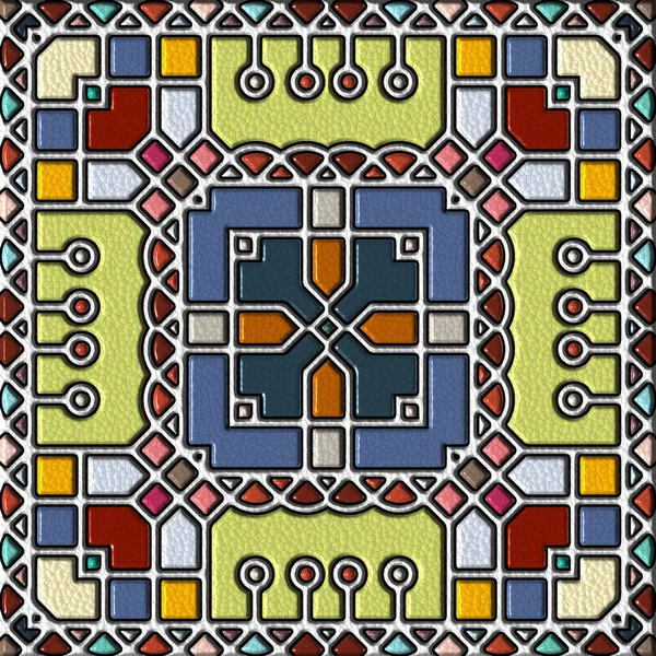 Abstract Art Mosaic Pattern Symmetric Geometric Shapes — Photo