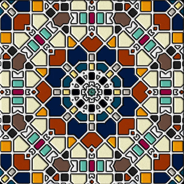 Abstract Art Mosaic Pattern Symmetric Geometric Shapes — Fotografia de Stock