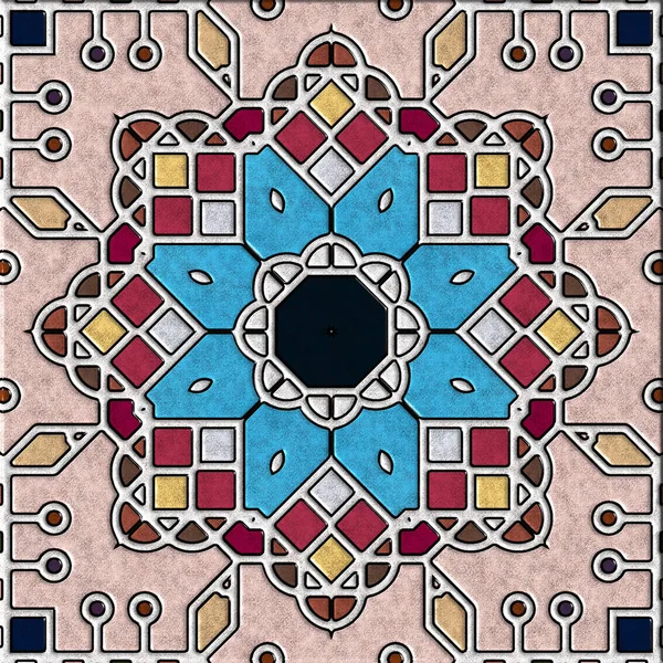 soyut sanat, mozaik desen, simetrik ve geometrik şekiller