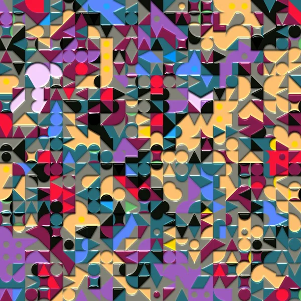Abstract Art Mosaic Pattern Symmetric Geometric Shapes — Stockfoto