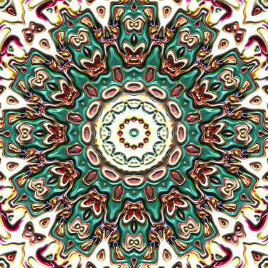 Fraktal çizimler, bilgisayar üretimi, soyut sanat, mozaik desen, simetrik ve geometrik şekiller, eşsiz tasarım