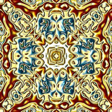 Fraktal çizimler, bilgisayar üretimi, soyut sanat, mozaik desen, simetrik ve geometrik şekiller, eşsiz tasarım