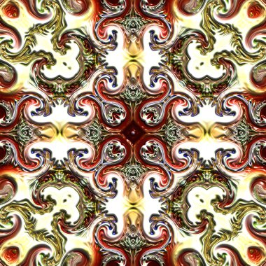 Fraktal çizimler, bilgisayar üretimi, soyut sanat, mozaik desen, simetrik ve geometrik şekiller, eşsiz tasarım