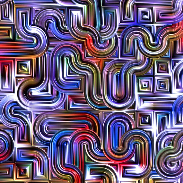 프랙탈 컴퓨터는 추상적 모자이크 대칭적 기하학적 디자인을 만들어 냅니다 — 스톡 사진