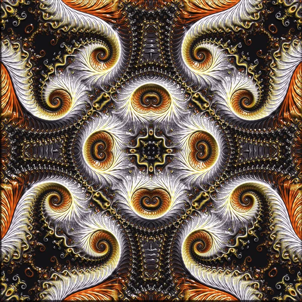Fractal Artwork Δημιουργία Ηλεκτρονικών Υπολογιστών Αφηρημένη Τέχνη Μωσαϊκό Μοτίβο Συμμετρικά — Φωτογραφία Αρχείου