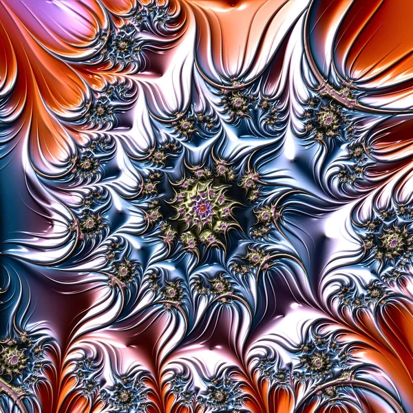 Fractal Artwork Computer Genereren Abstracte Kunst Mozaïek Patroon Symmetrische Geometrische — Stockfoto