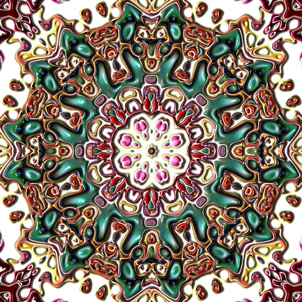 Фрактальне Мистецтво Комп Ютерне Генерування Абстрактне Мистецтво Мозаїчний Візерунок Симетричні — стокове фото